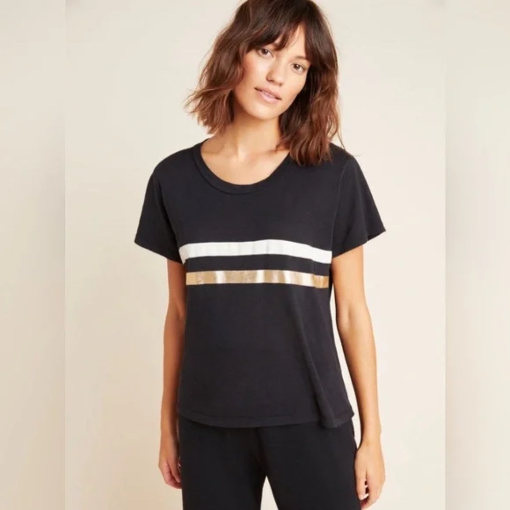 Sundry Metallic Striped Tee